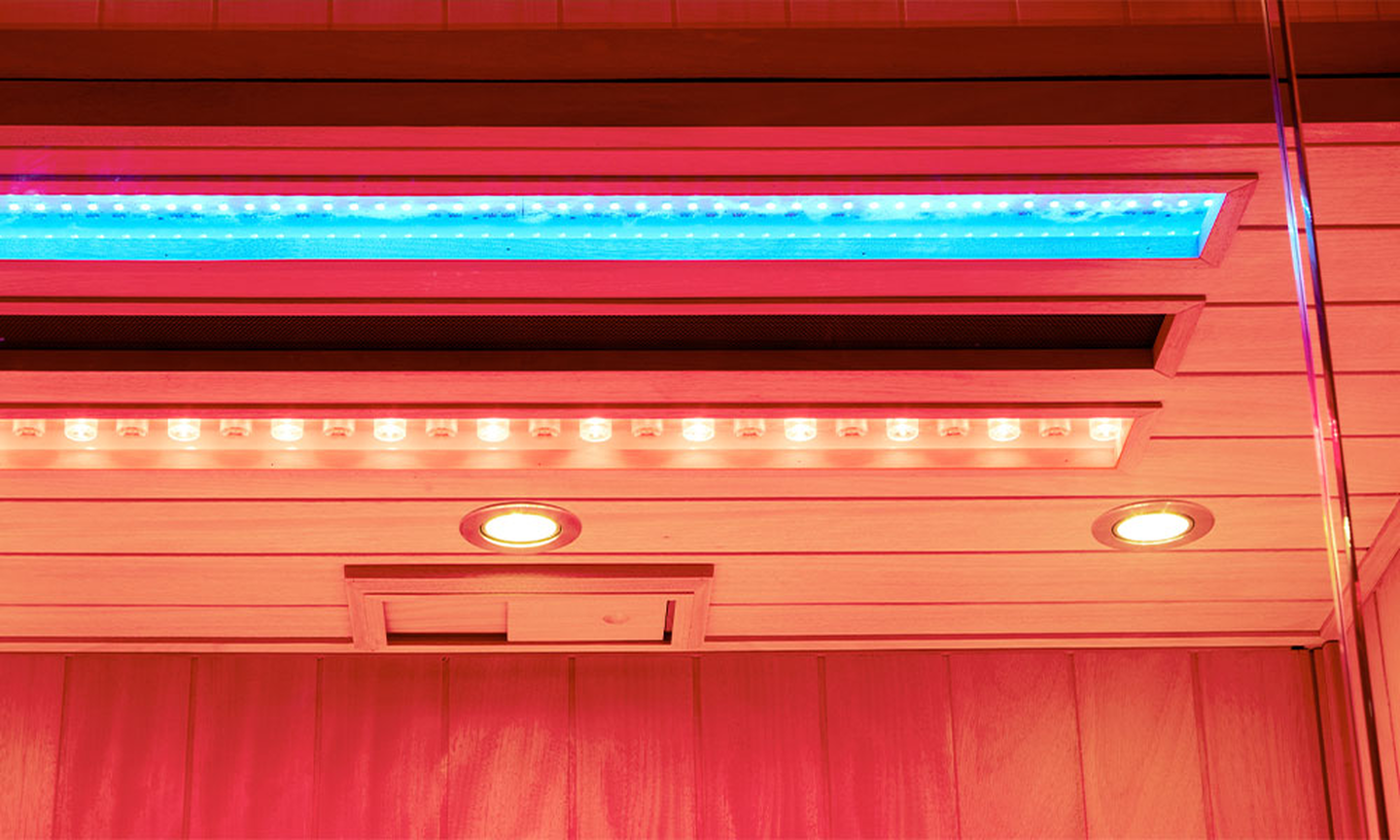 infrared sauna light close up