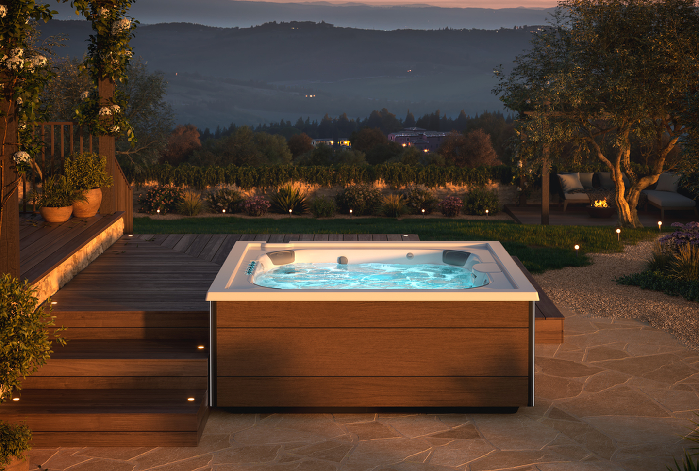 How much room should you have around a hot tub