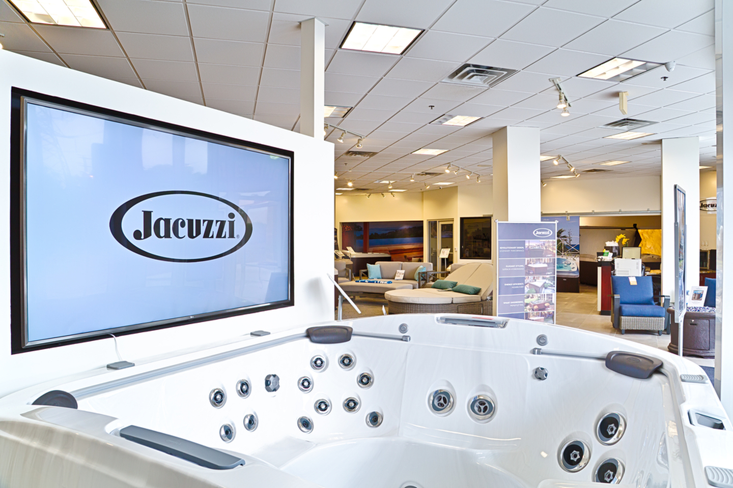 top rated hot tub brands - jacuzzi show room