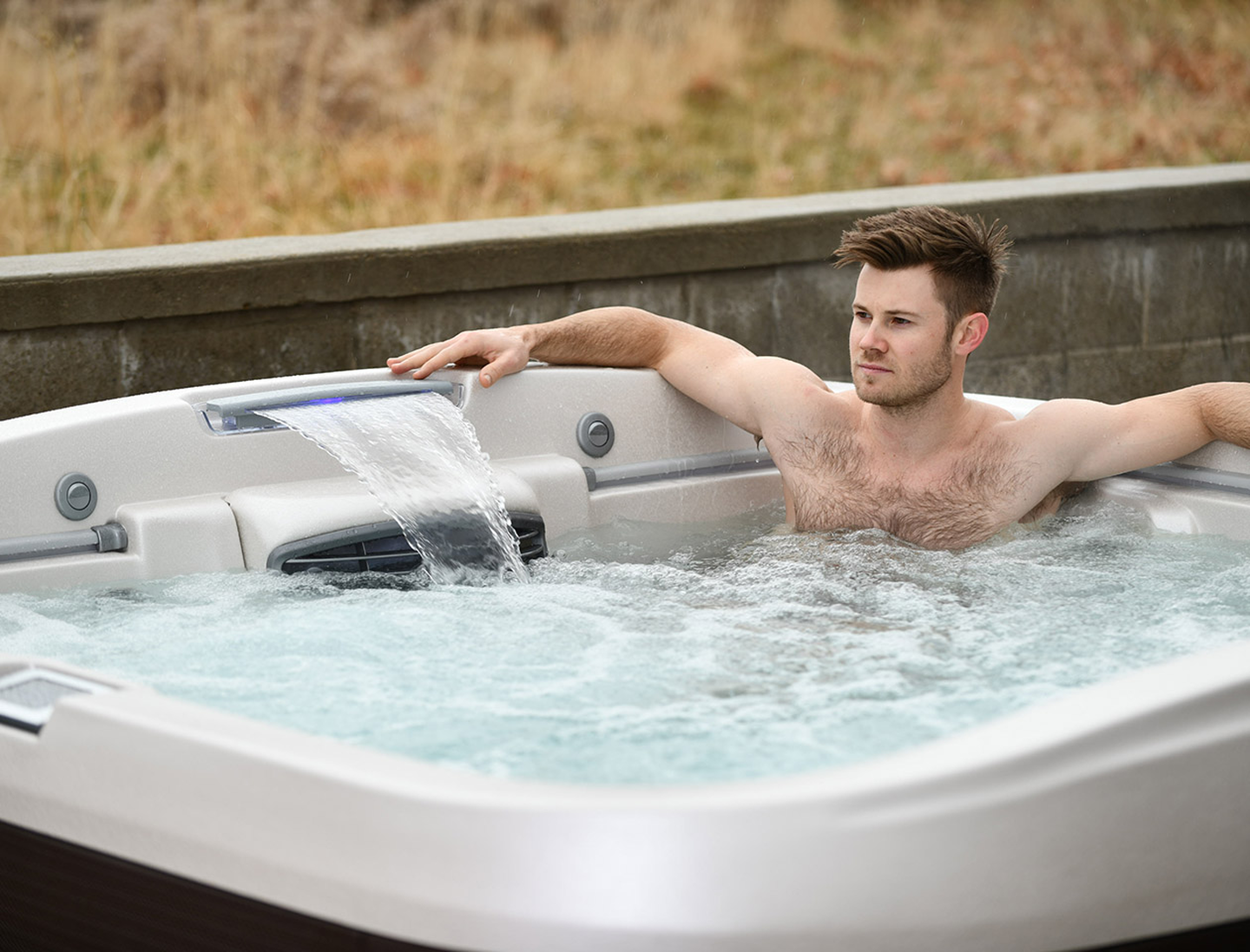 Joey Mantia in his hot tub
