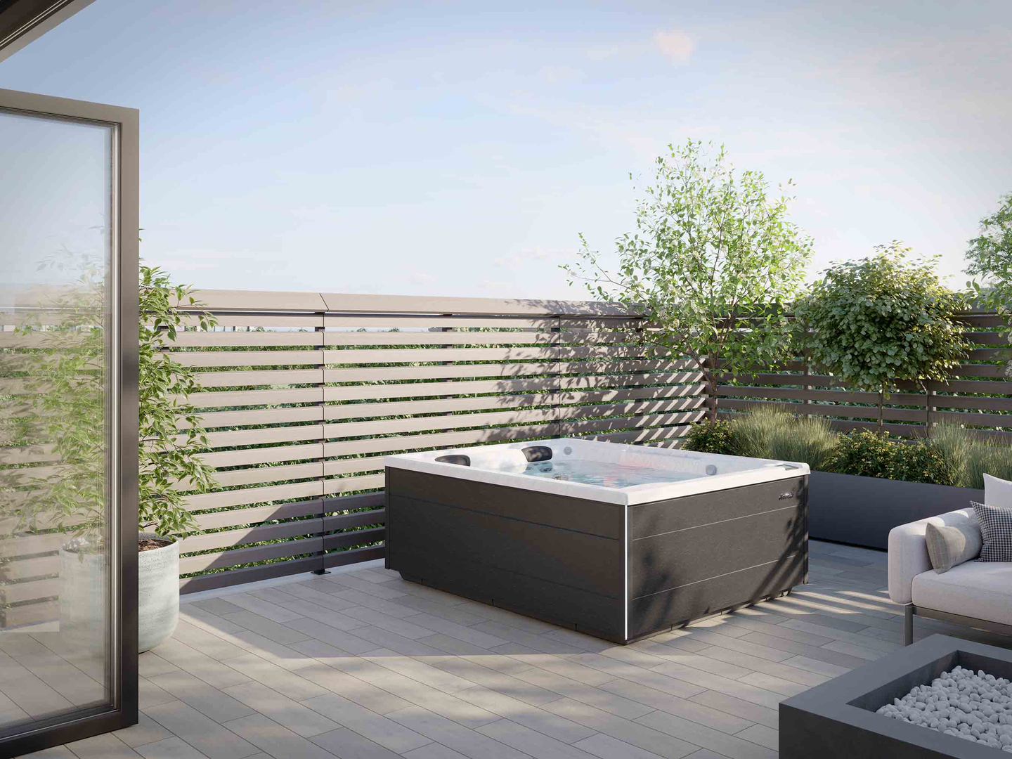 how to install a hot tub - hot tub in backyard