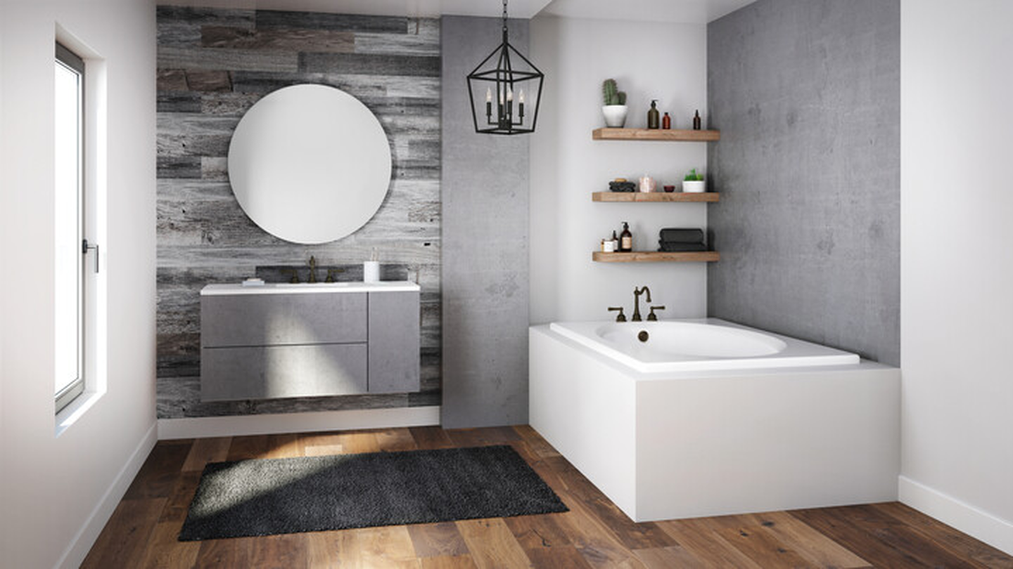 Celeste Bath with vanity and medicine cabinet