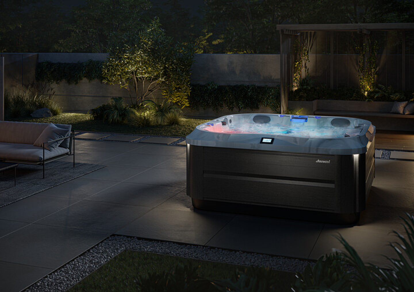 Whirlpoolbaden met dubbele lounge-zitplaats