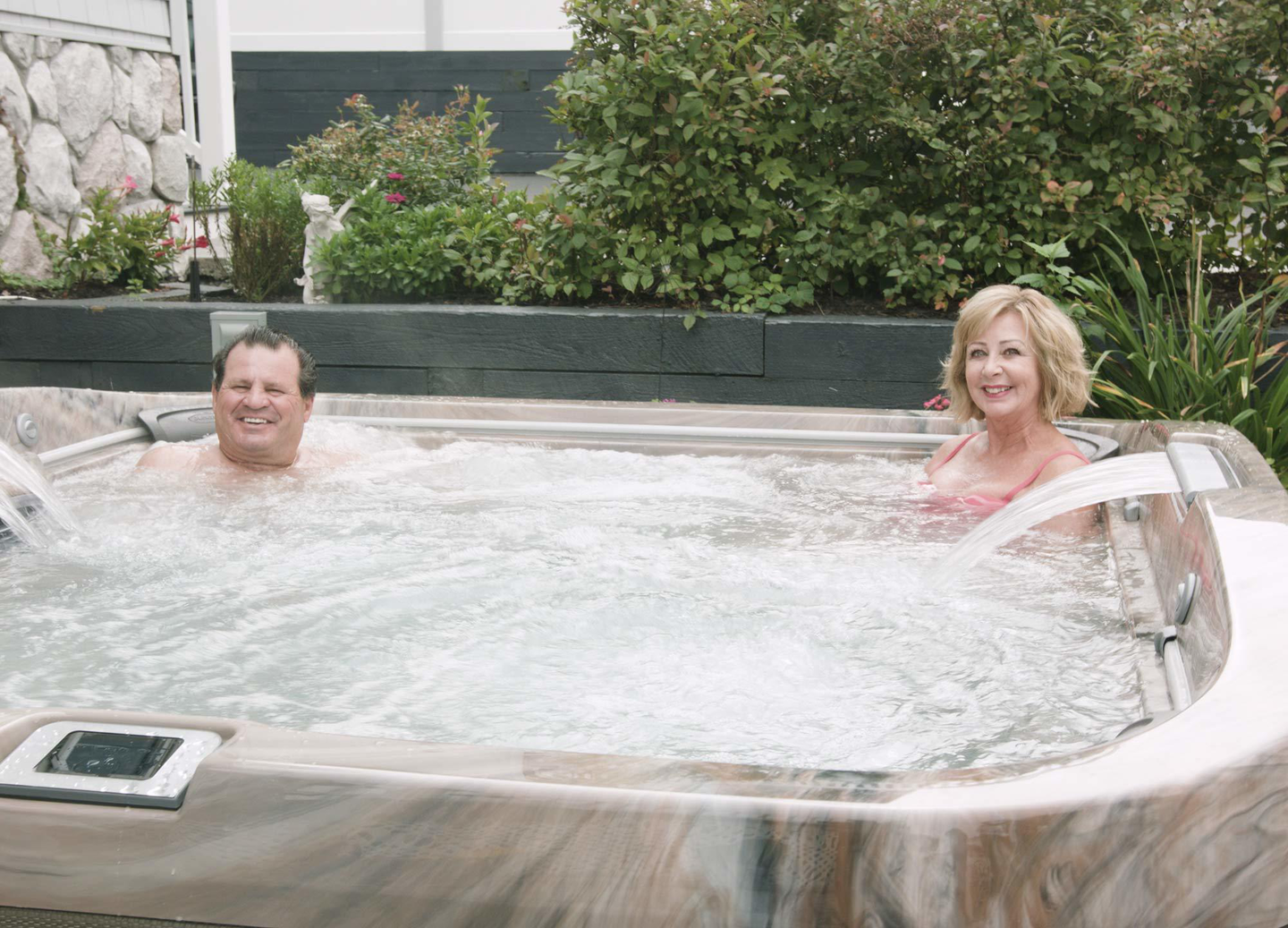 Mike enjoying his hot tub