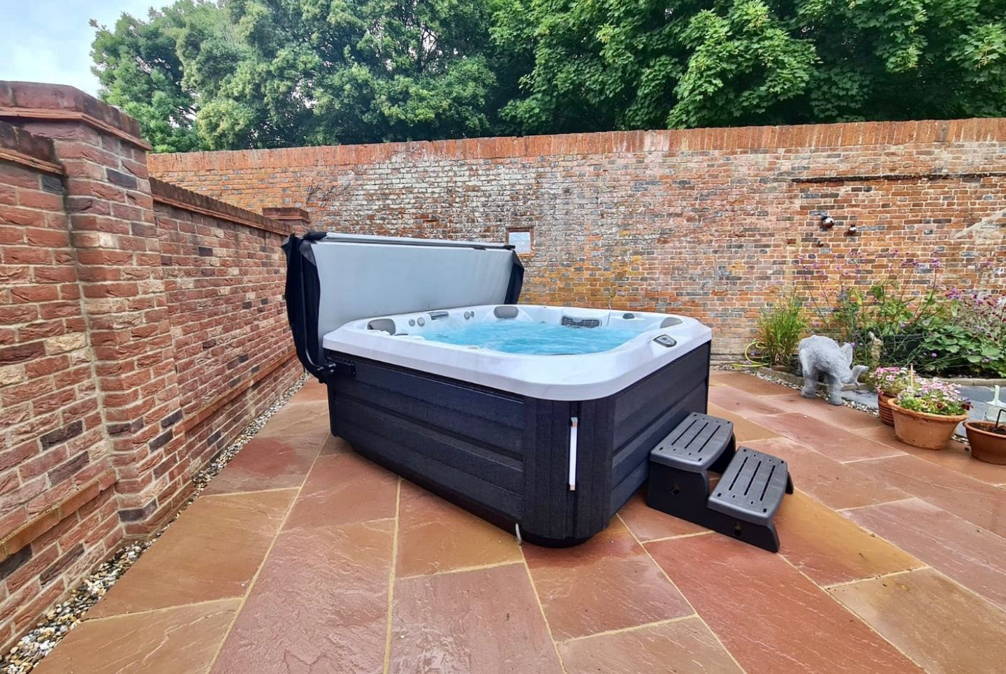 free standing hot tub installation