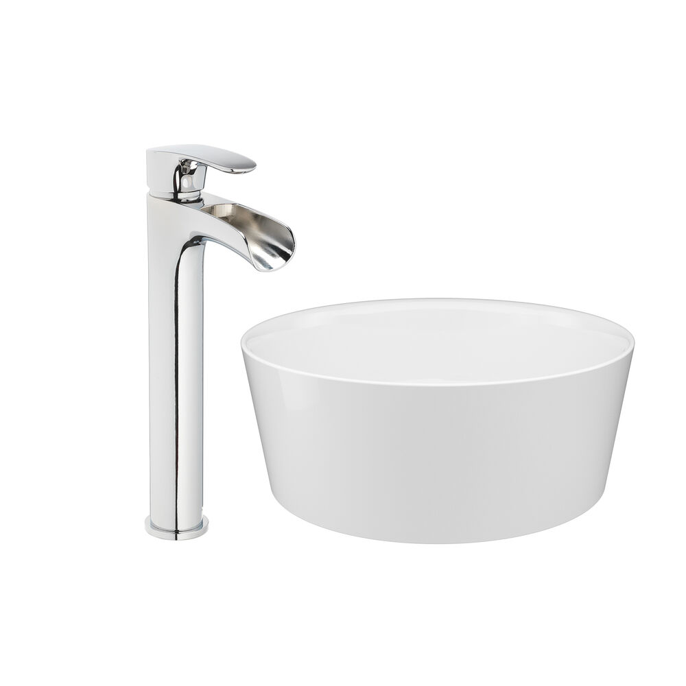 Jacuzzi® Round Vessel Sink with Vessel Filler Faucet