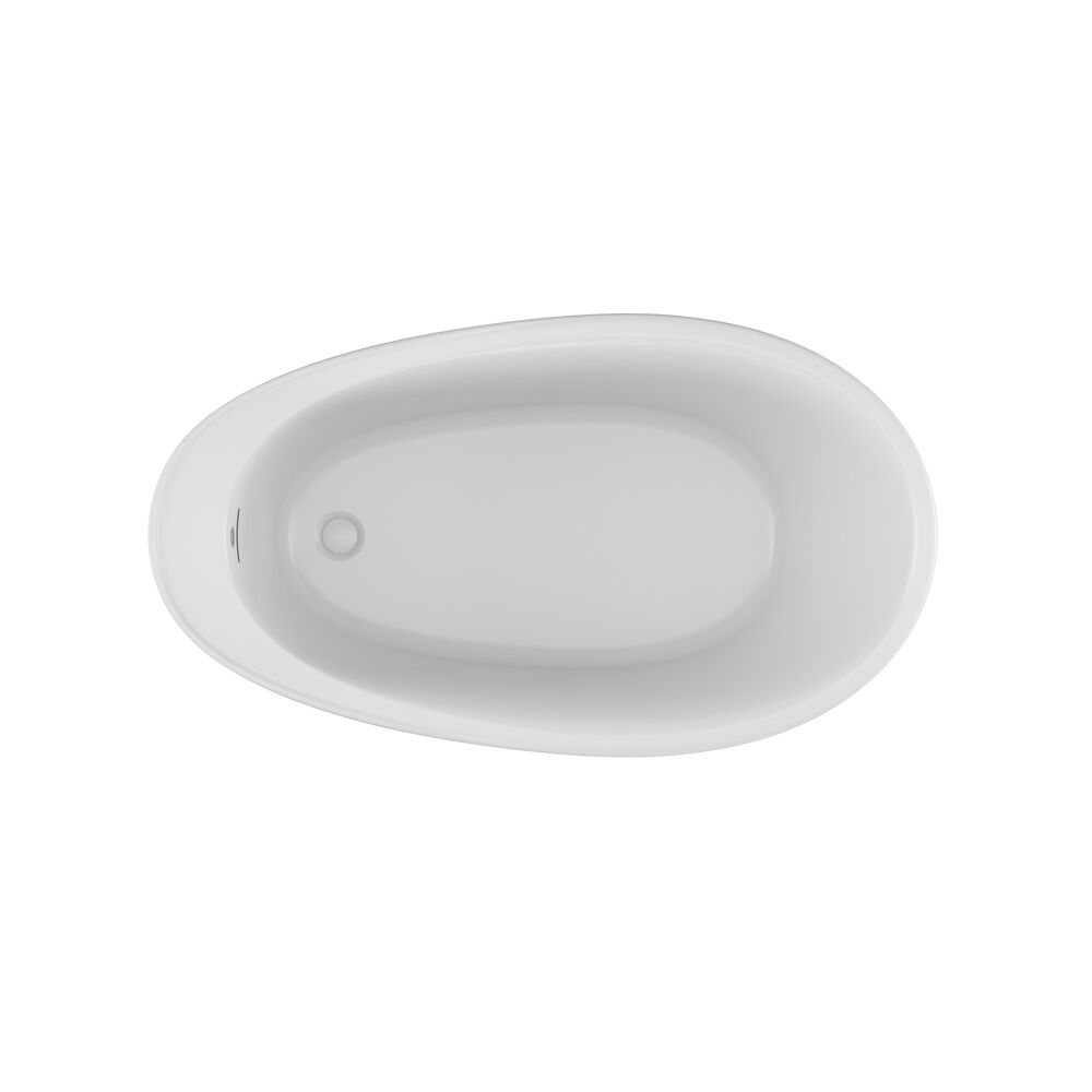 BRIA™ 5934 Deck Mount Compatible Acrylic Freestanding Soaking Slipper Bath End Drain White with Chrome Drain