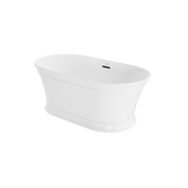 Lyndsay 5931 Acrylic Freestanding Soaking Bath Center Drain White with Chrome Drain