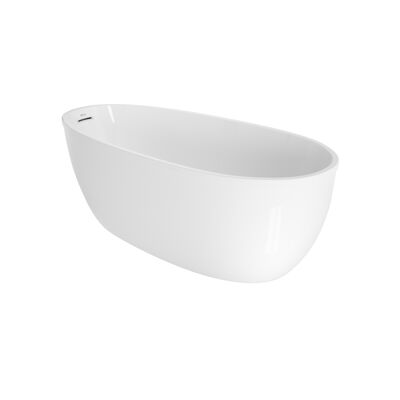 STRETTO™ 6732 Acrylic Freestanding Soaking Bath Univ End Drain White/White