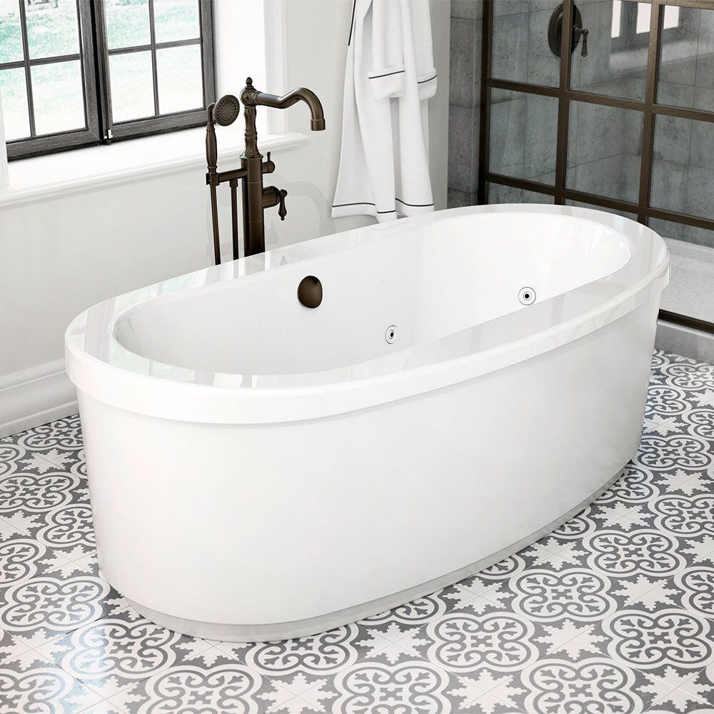 MODENA® 6636 Freestanding Whirlpool Chroma Whisper+ White/Chrome