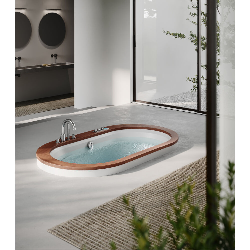 Opalia Stone/Wood: Einbau Whirlpool Badewanne