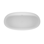 Amalia 6734 Deck Mount Compatible Acrylic Freestanding Soaking Bath Center Drain White with White Drain