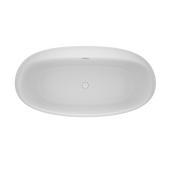 Amalia 6734 Deck Mount Compatible Acrylic Freestanding Soaking Bath Center Drain White with White Drain