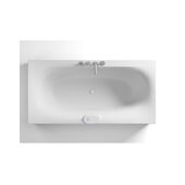 ARGA® 180 Bath Gloss White - Front and Side Stone Grey Panels