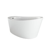 BRIA™ 5934 Deck Mount Compatible Acrylic Freestanding Soaking Slipper Bath End Drain White with Chrome Drain