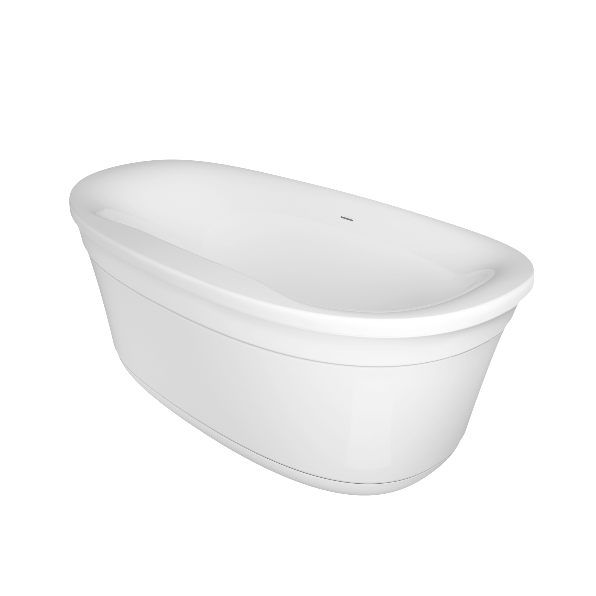 LUNA® 6735 Acrylic Freestanding Soaking Bath Center Drain White