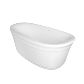 LUNA® 6735 Acrylic Freestanding Soaking Bath Center Drain White