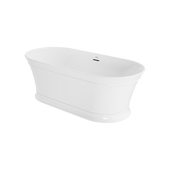 Lyndsay 6731 Acrylic Freestanding Soaking Bath Center Drain White with White Drain