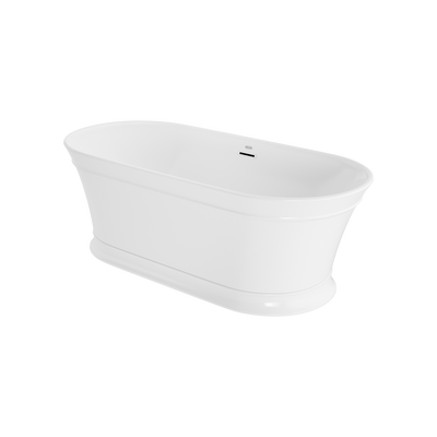 Lyndsay 6731 Acrylic Freestanding Soaking Bath Center Drain White with White Drain