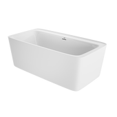 Adatto 6734 Deck Mount Compatible Acrylic Freestanding Soaking Bath Center Drain White with White Drain