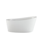 BRIA™ 5934 Deck Mount Compatible Acrylic Freestanding Soaking Slipper Bath End Drain White with Chrome Drain