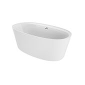 Amalia 6734 Deck Mount Compatible Acrylic Freestanding Soaking Bath Center Drain White with White Drain