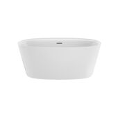 Amalia 5932 Deck Mount Compatible Acrylic Freestanding Soaking Bath Center Drain White with White Drain