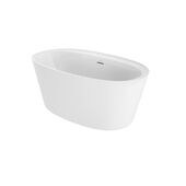 Amalia 5932 Deck Mount Compatible Acrylic Freestanding Soaking Bath Center Drain White with White Drain