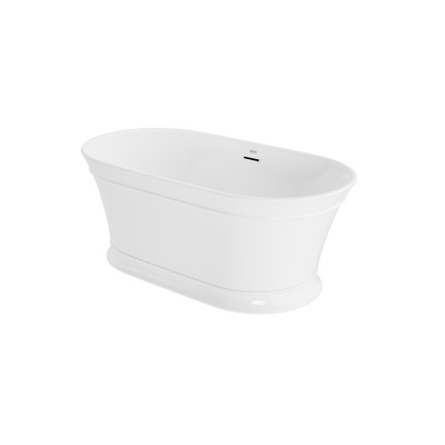 Lyndsay 5931 Acrylic Freestanding Soaking Bath Center Drain White with White Drain