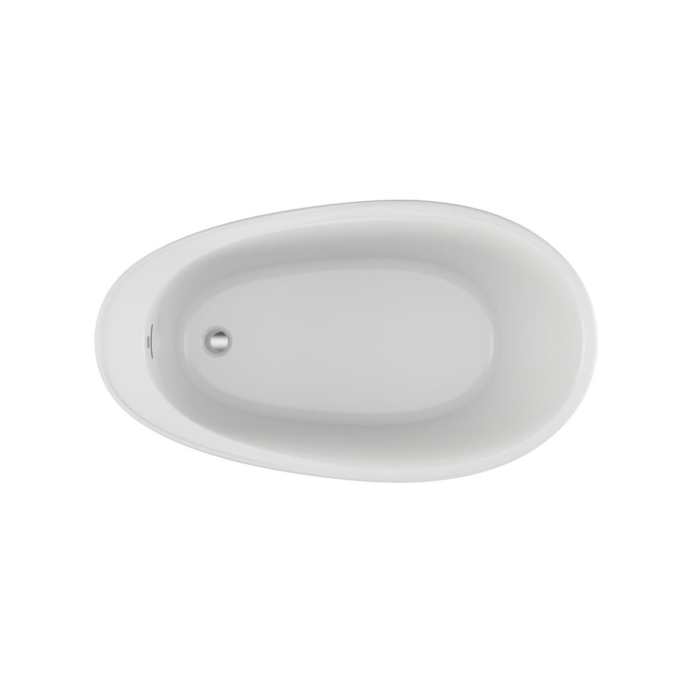 BRIA™ 5934 Deck Mount Compatible Acrylic Freestanding Soaking Slipper Bath End Drain White with Chrome Drain