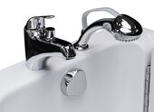 Fast-fill™ faucet and comfortable hand-held shower