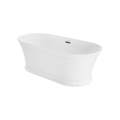 Lyndsay 6731 Acrylic Freestanding Soaking Bath Center Drain White with Chrome Drain