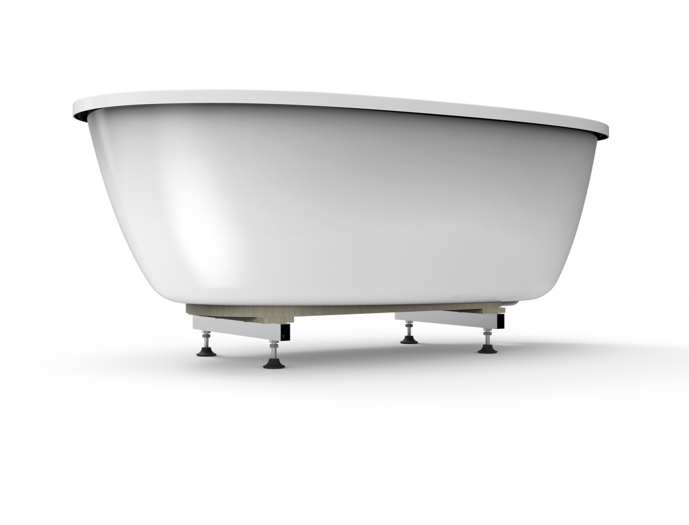 Amalia 6734 Deck Mount Compatible Acrylic Freestanding Soaking Bath Center Drain White with White Drain