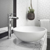 JACUZZI® Solid Surface Vessel Bowl Sink with Vessel Filler Faucet