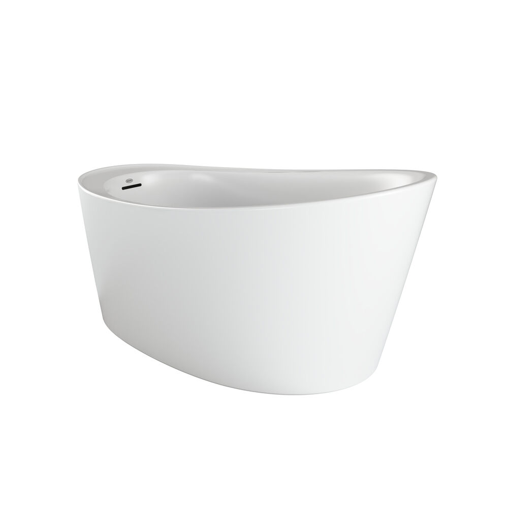 BRIA™ 5934 Deck Mount Compatible Acrylic Freestanding Soaking Slipper Bath End Drain White with Chrome Drain