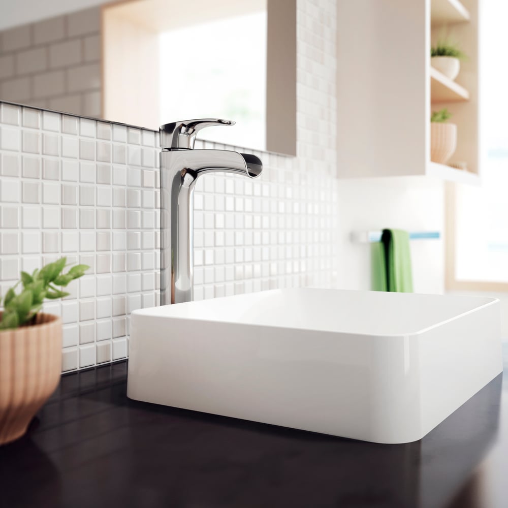 jacuzzi® 17 11/16 solid surface vessel bathroom sink rectangular