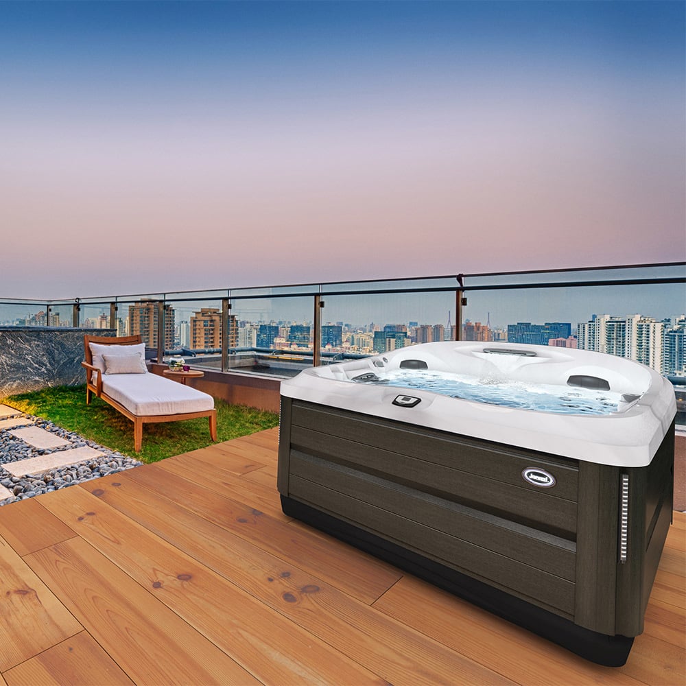 Jacuzzi J-475™ large designer hot tub with lounge seat